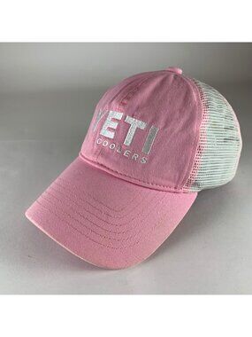 Yeti Cooler Womens Pink White Relaxed Fit Snapback Trucker Hat